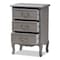 Baxton Studio Capucine Gray Finished Wood 3-Drawer Nightstand 151-9204 - alternate 3
